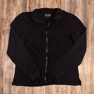 Mandala Black Zip-Up Scrub Jacket